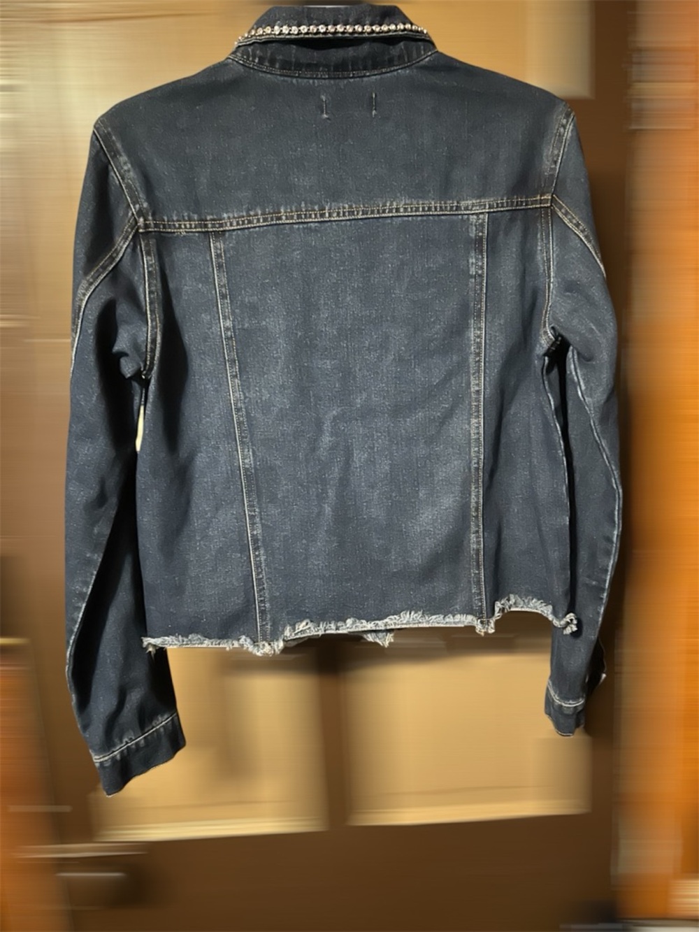 Alexis Taylor New York Women's Dark Blue Denim Jacket with Crystal Trim Size Med - Picture 2 of 3